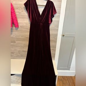 Full length red bridesmaid dress- Revelry- size 6
